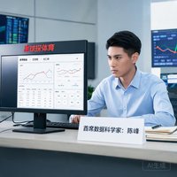 球探体育首席数据科学家陈峰，年轻男性专注看数据