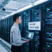 球探体育技术VP赵岩，在服务器机房工作